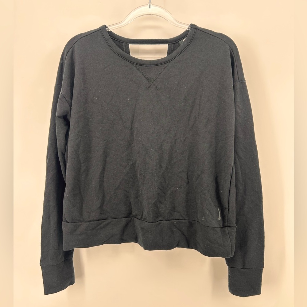 Nike Shirt Womens Small S Black Dri-Fit Running Pullover Open Back